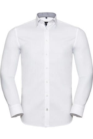 Men`s LS Tailored Contrast Herringbone Shirt