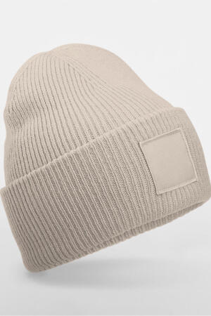 Deep Cuffed Tonal Patch Beanie