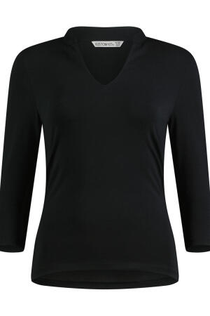 Regular Fit Mandarin Collar Top 3/4 Sleeve