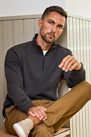 Ribbed Interlock Half Zip