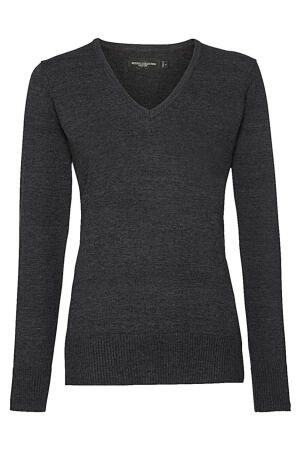 Ladies V-Neck Knitted Pullover