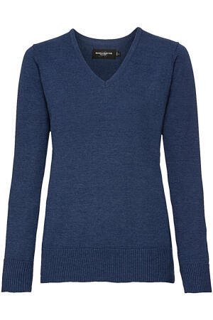 Ladies V-Neck Knitted Pullover