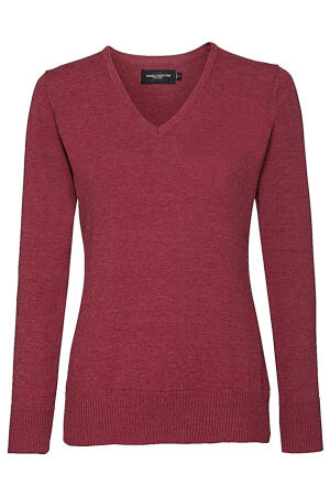 Ladies V-Neck Knitted Pullover