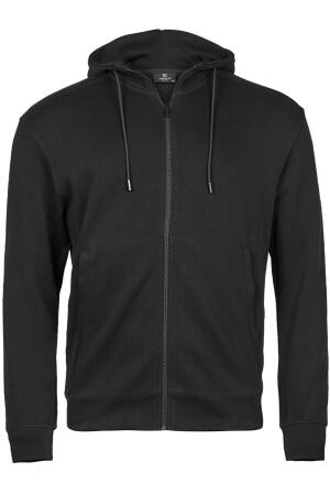 Ribbed Interlock Hooded Full Zip