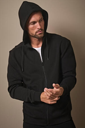 Ribbed Interlock Hooded Full Zip