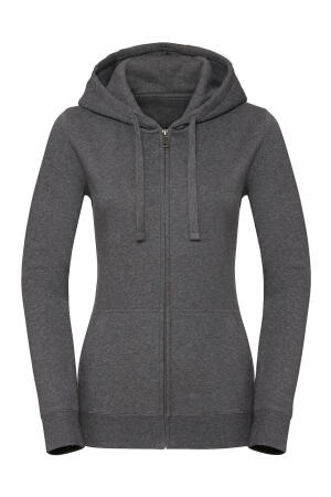 Ladies` Authentic Melange Zipped Hood Sweat