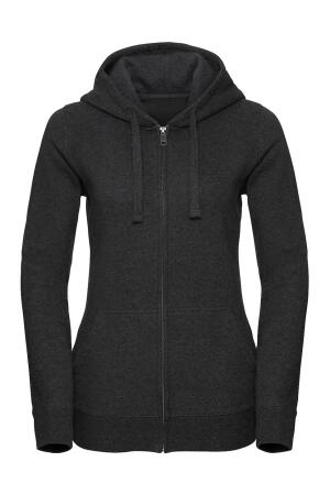 Ladies` Authentic Melange Zipped Hood Sweat