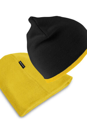 Kontrast-Strickmütze