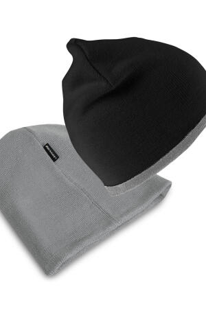 Kontrast-Strickmütze