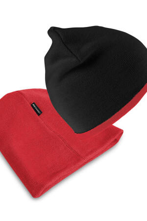 Kontrast-Strickmütze