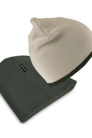 Kontrast-Strickmütze