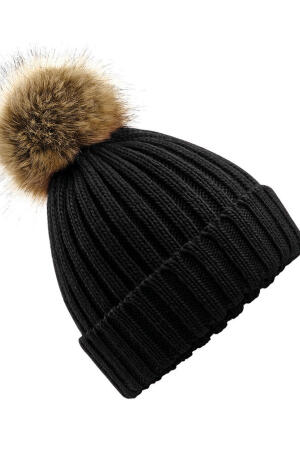 Fur Pom Pom Chunky Beanie
