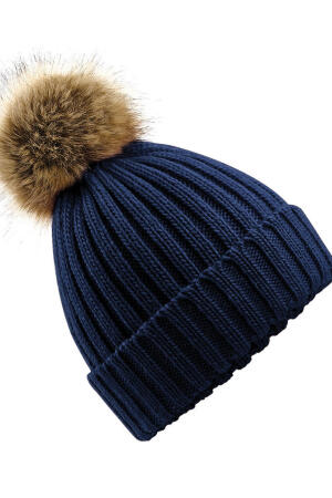 Fur Pom Pom Chunky Beanie