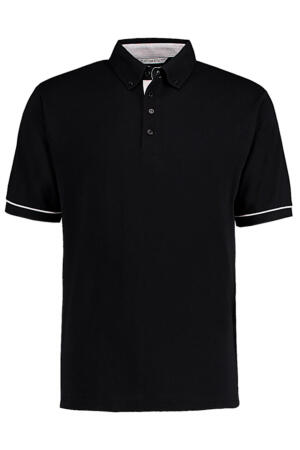 Contrast Button Down Collar Polo