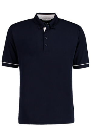 Contrast Button Down Collar Polo