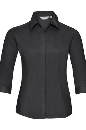 Popelin Bluse mit 3/4 Arm