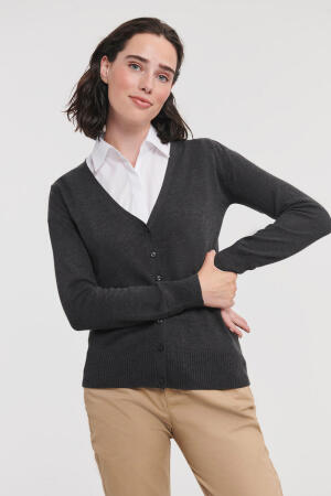 Ladies V-Neck Knitted Cardigan