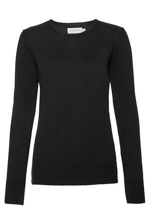 Ladies` Crew Neck Knitted Pullover