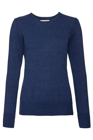 Ladies` Crew Neck Knitted Pullover