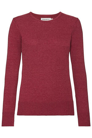 Ladies` Crew Neck Knitted Pullover