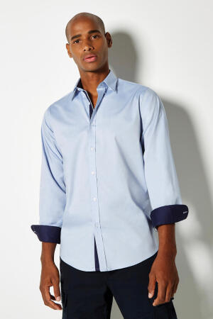 Contrast Premium Oxford Button Down Shirt LS