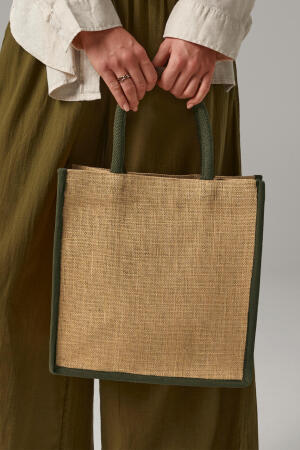 Natural Starched Jute Midi Tote