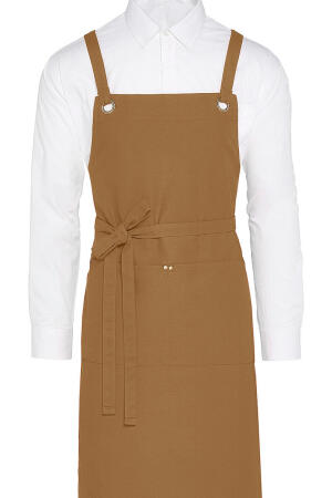 PROVENCE - Crossover Eyelets Bib Apron with Pocket
