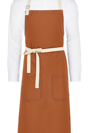 SANTORINI - Contrasted Bib Apron with Pocket