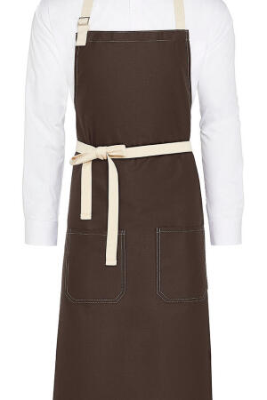 SANTORINI - Contrasted Bib Apron with Pocket