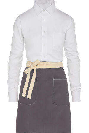 SANTORINI - Contrasted Bistro Apron with Pocket
