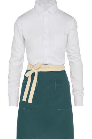 SANTORINI - Contrasted Bistro Apron with Pocket