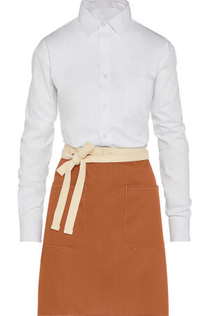 SANTORINI - Contrasted Bistro Apron with Pocket