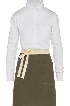 SANTORINI - Contrasted Bistro Apron with Pocket
