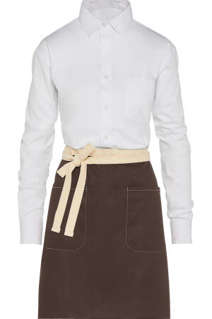 SANTORINI - Contrasted Bistro Apron with Pocket