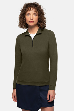 Damen Zip-Longsleeve Piqué MIKRALINAR® ECO
