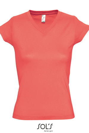 Ladies V-Neck-T-Shirt Moon