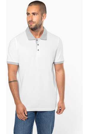 Zweifarbiges Piqué-Polohemd für Herren