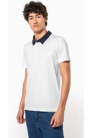 Zweifarbiges Jersey-Polohemd für Herren