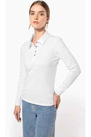 Langarm-Polohemd für Damen aus Jersey
