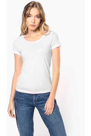 Bio-T-Shirt für Damen mit kurzen Ärmeln und ungesäumtem Halsausschnitt Heather Deluxe