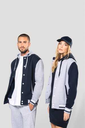 Unisex College Jacke mit Kapuze