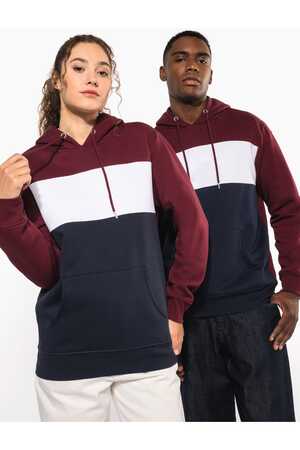 Dreifarbiges Kapuzensweatshirt, Unisex