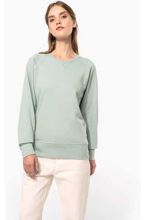 Damen Sweatshirt BIO-BAUMWOLLE Rundhalsausschnitt Raglanärmel