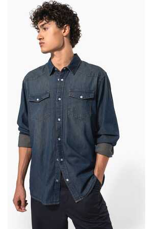 HERREN DENIM-HEMD LANGARM