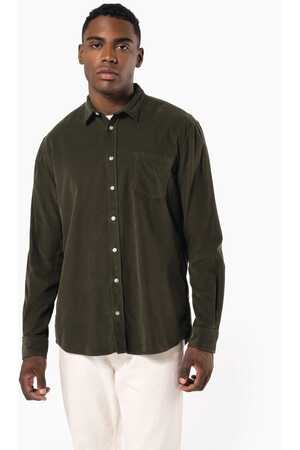 Langarmhemd aus Velours, für Herren