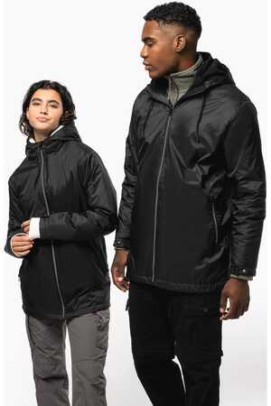 Gefütterte Unisex-Kapuzenjacke aus Mikrofleece