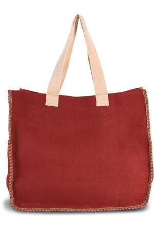 Jutetasche mit Kontrastnähten