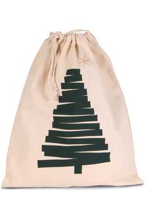 Baumwolltasche mit Kordelzug und Tannenbaummotiv