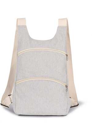 Recycelter Rucksack mit Anti-Diebstahlschutz-Tasche auf der Rück