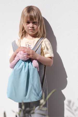 Kleiner recycelter Rucksack mit Kordelzugverschluss – Kindermode